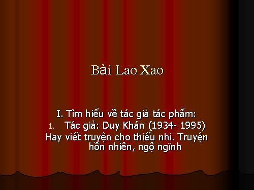 Bài 27. Lao xao