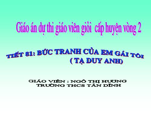 Bài 20. Bức tranh của em gái tôi