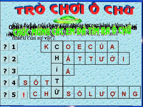 Trò chơi Ô chữ_KTBC- Chỉ từ