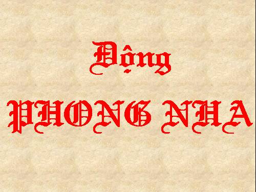 Bài 31. Động Phong Nha