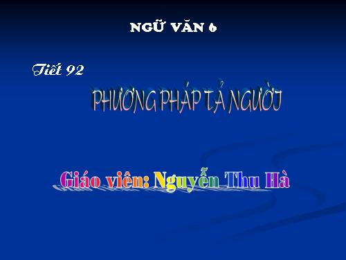 Bài 22. Phương pháp tả người