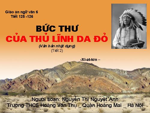 Bài 30. Bức thư của thủ lĩnh da đỏ