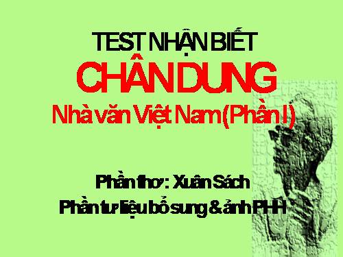 TEST NHẬN BIẾT nhà văn