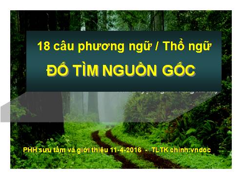 18 câu đố tìm gốc thổ ngữ