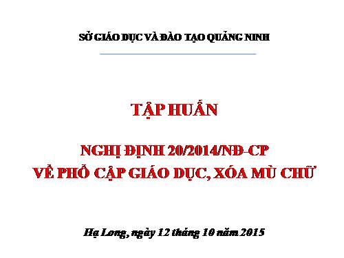 tập huấn phổ cập 2015