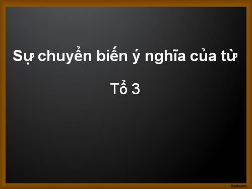 Sự chuyển biến ý nghĩa của từ (mới nhất)