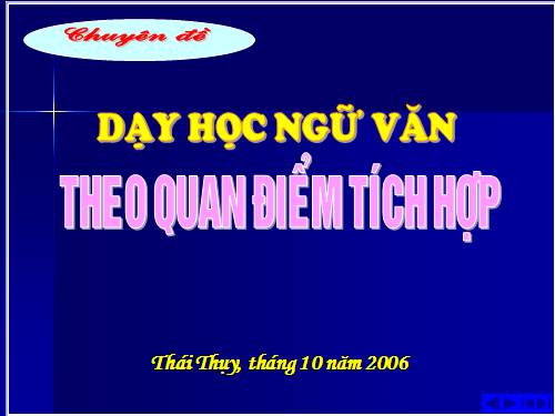 Dạy học Ngữ văn theo quan điểm Tích hợp