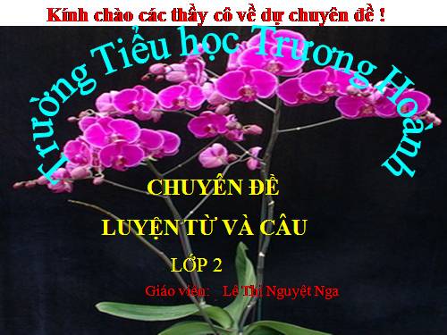 Chuyên đề: Các hình thức dạy Luyện từ và câu lớp 2