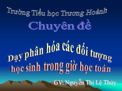 Chuyên đề toán lớp 3