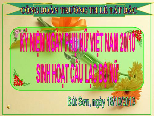 SINH HOẠT 20 THÁNG 10
