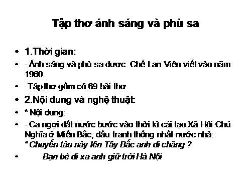 tập thơ ánh sáng và phù sa