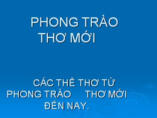 phong trao tho moi