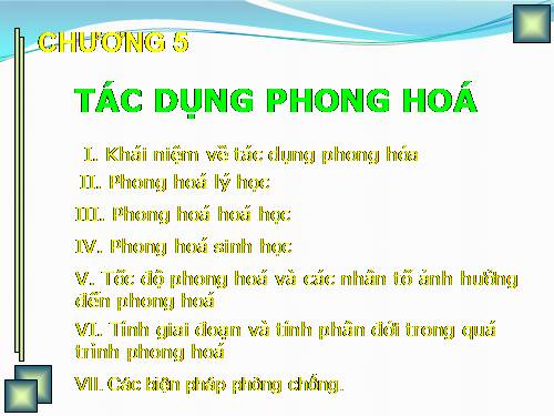 hiện tượng phong hóa