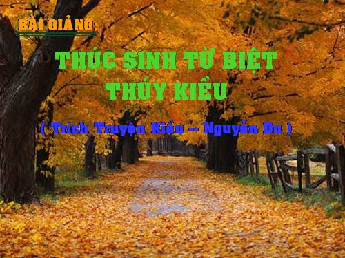 THÚC SINH TỪ BIỆT THÚY KIỀU