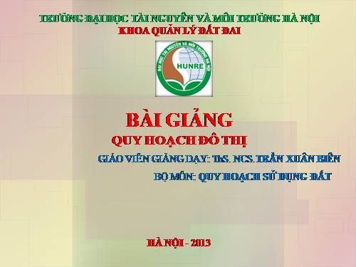 bài giảng quy hoạch đô thị