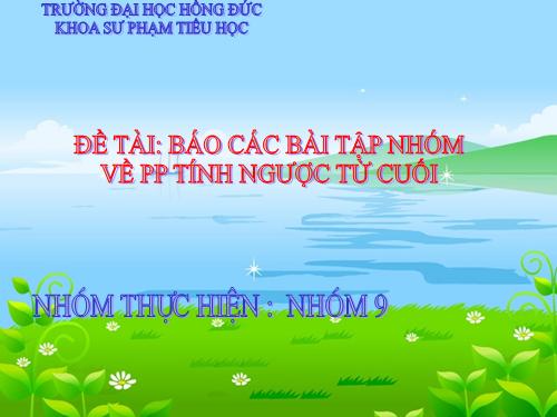 phuong phap tinh nguoc tu cuoi