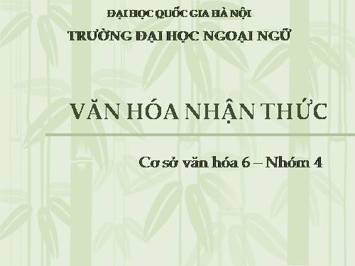 Văn hóa nhận thức