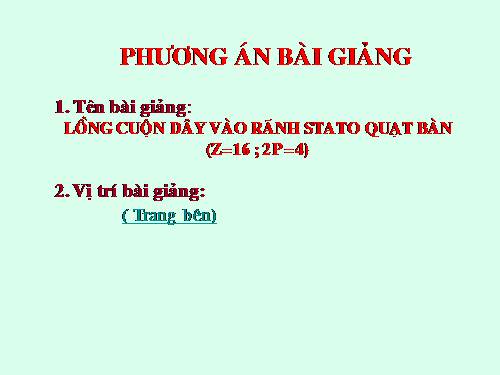 Sơ đồ trải động cơ quạt bàn