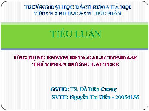 tiểu luận công nghệ enzyme