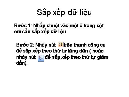 sắp xếp và lọc dữ liệu