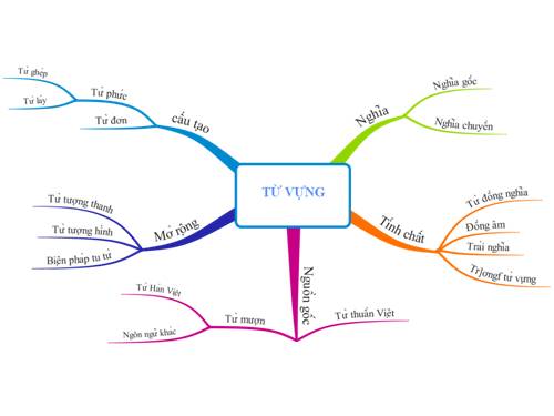 Bản đồ tư duy bài Từ vựng 2