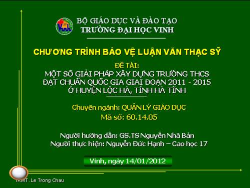 Trinh chieu bảo vệ luận văn Thac sỹ