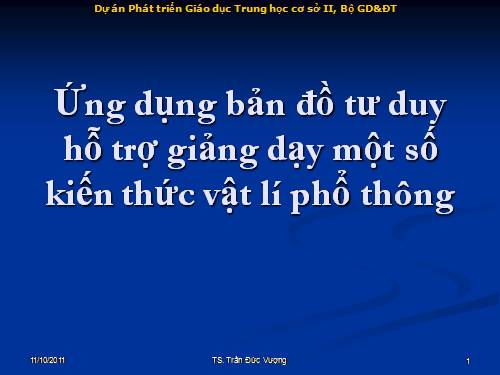 Sử dụng bản đồ tư duy trong môn Vtt lí