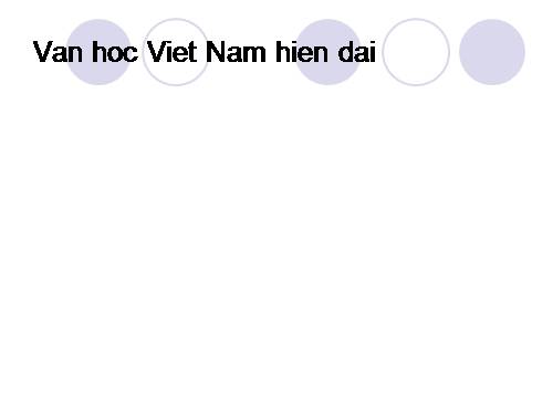 van hoc hien dai