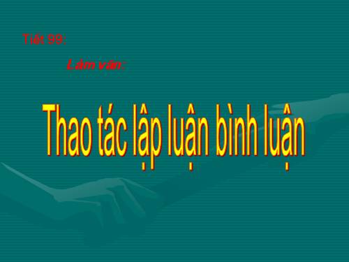 Thao tác lập luận bình luận