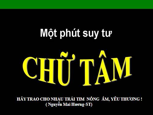 MỘT PHÚT SUY TƯ