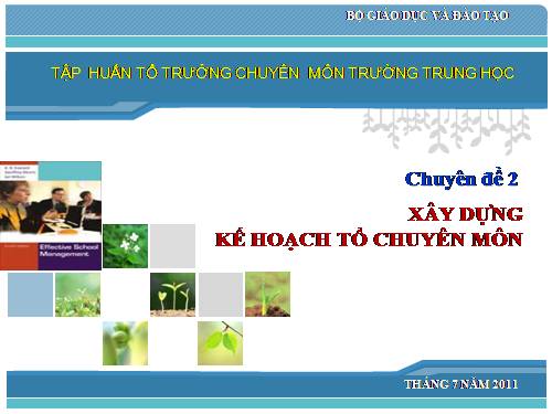 Tài liệu BD Tổ trưởng CM: chuyên đề 2