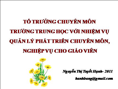 Tài liệu BD Tổ trưởng CM: chuyên đề 4