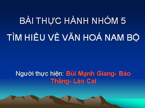 Cơ sở văn hóa vùng Nam bộ