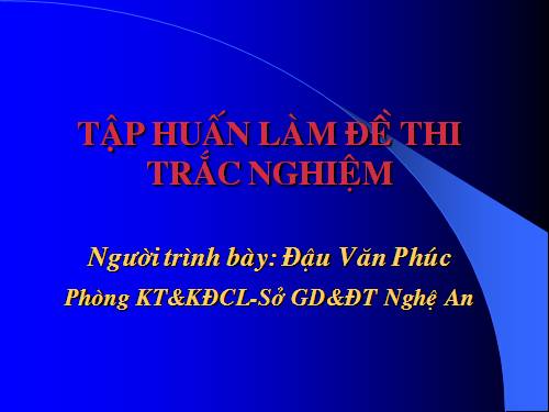 tap huan thi trac nghiem