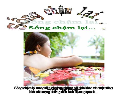 Hãy sống chậm lại để biết trân trọng những gì xung quanh (hinh ảnh dộng9