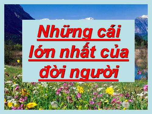 Những cái lớn nhất của cuộc đời