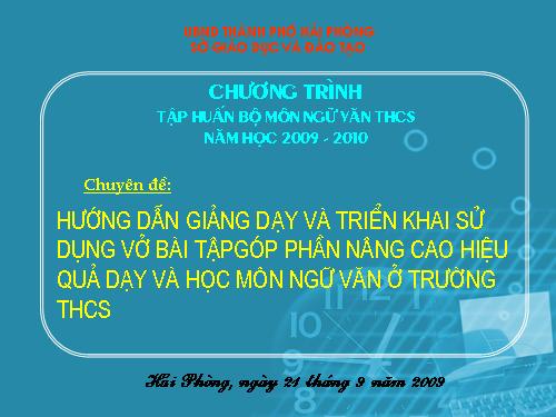 Chương trình tập huấn Bộ môn ngữ văn THCS