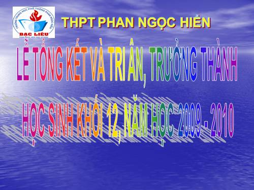 Chương trình tổ chức Lễ Tri Ân cho H/s Lớp 12