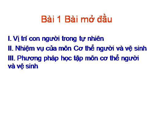 bài mở đầu