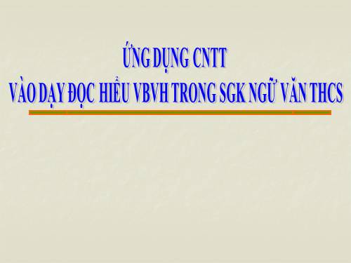 ứng dụng CNTT vào dạy văn