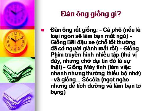 Người đàn ông giống gì?