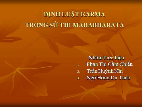 Tư tưởng Karma trong Mahabharata