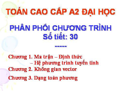 giáo trình Toán cao cấp A2 chuong 1