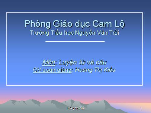 Luyện từ và câu