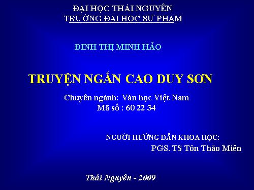 bao vệ luận văn thac si