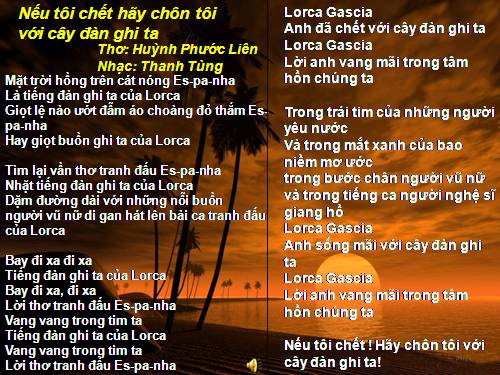 Ca khúc Nếu tôi chết hãy chôn tôi với cây đàn ghi ta (Nhạc Thanh Tùng)
