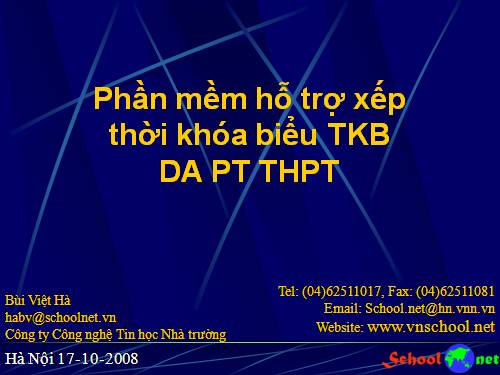 Hướng dẫn sử dụng phần mềm Thời khoá biểu