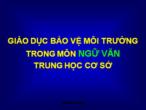 Báo cáo Tích hợp môi trường