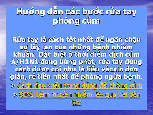 6 bước rửa tay phòng H1N1