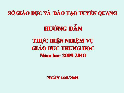 Kế hoạch GD trung học 09-10